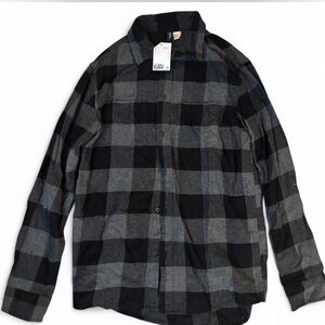 H&M Black and Gray flannel plaid Shirt